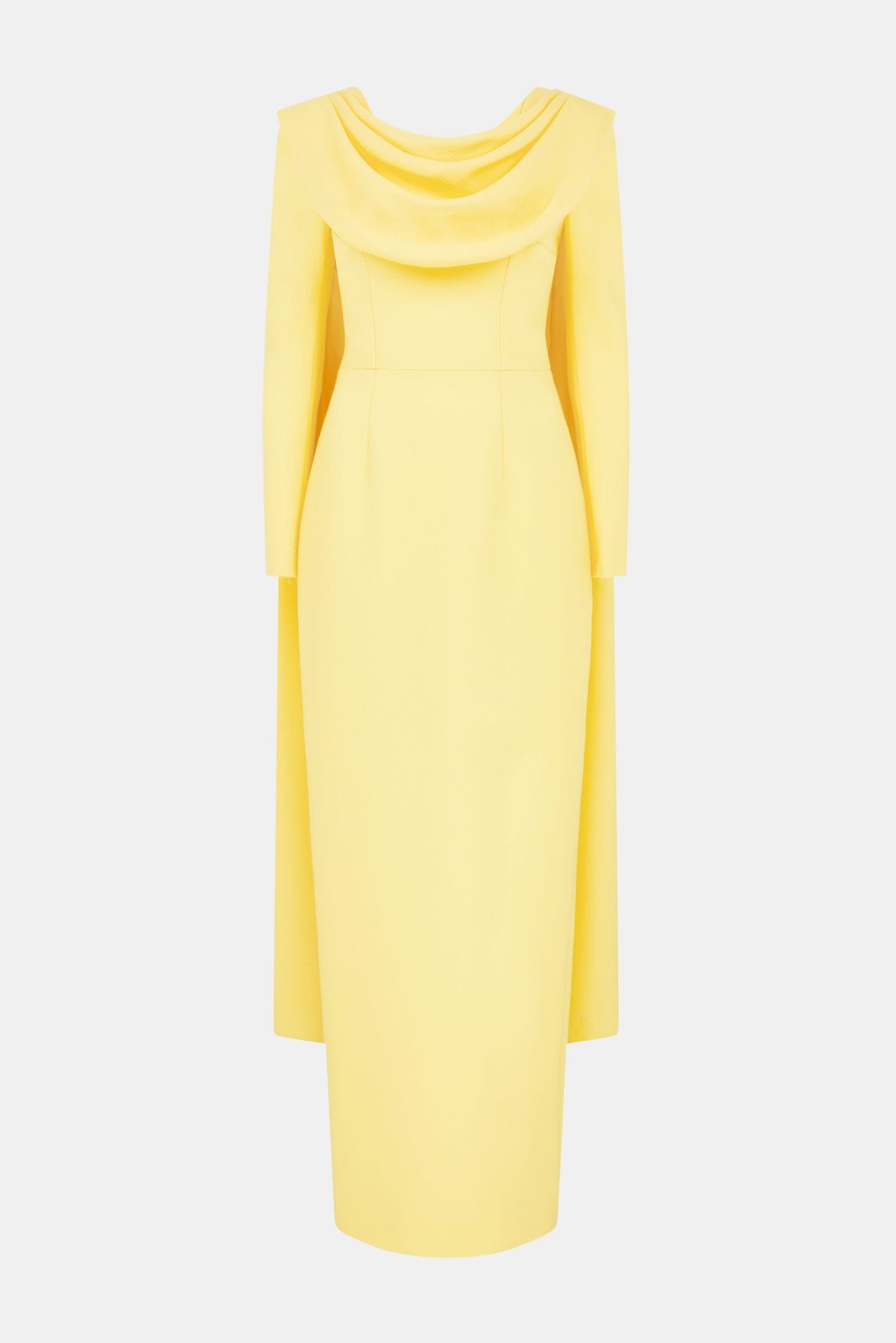 Zaira Dress In Lemon Single Wool Crepe