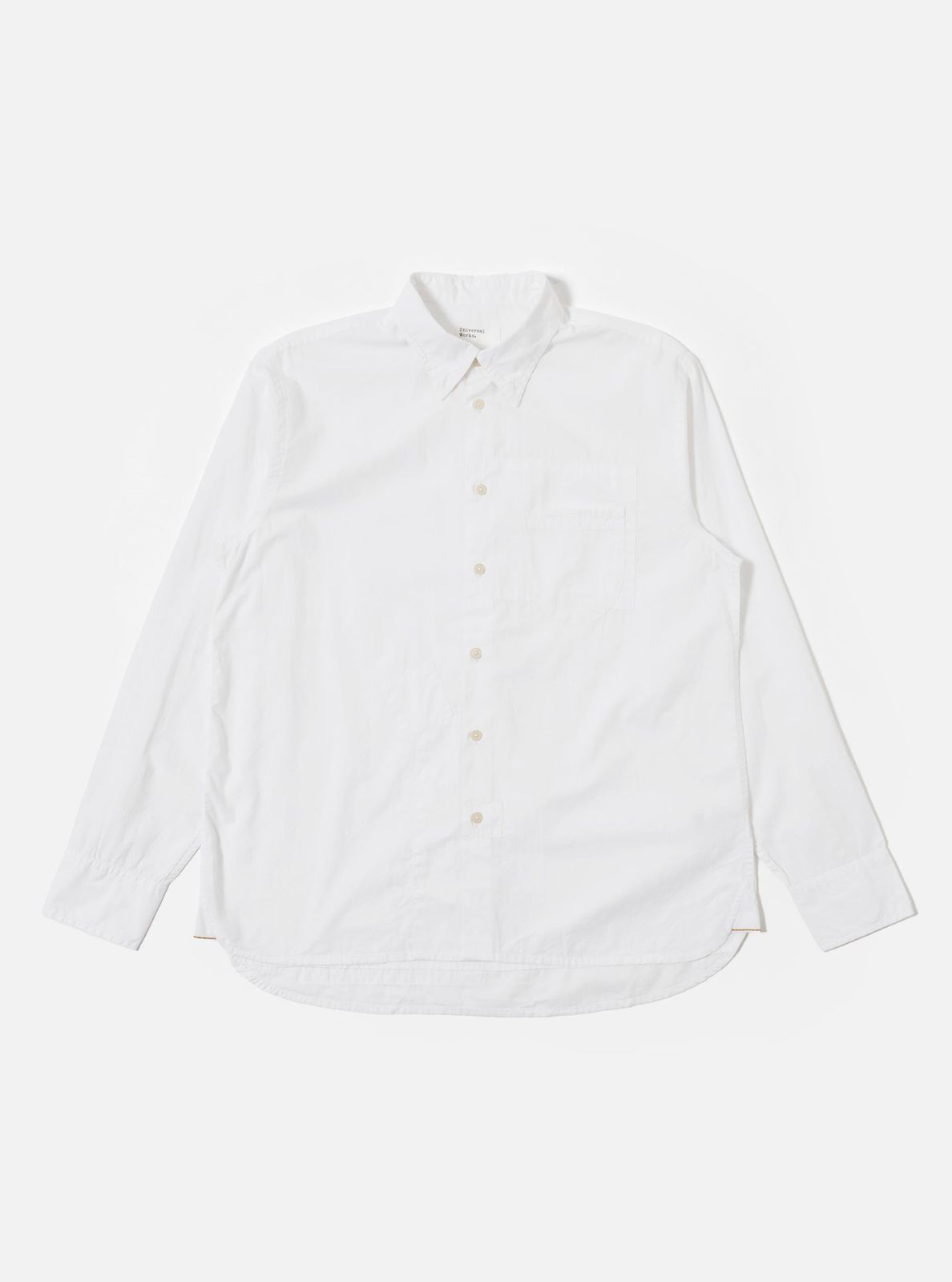White Poplin Patched Lazy Day Shirt