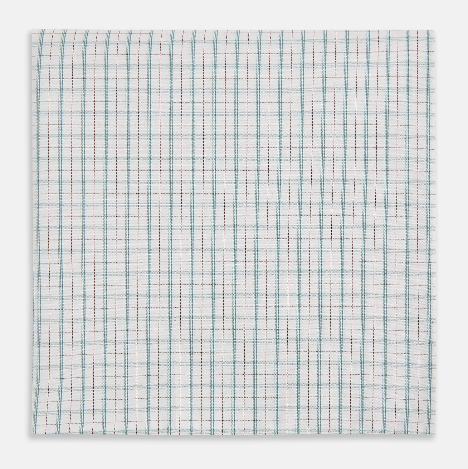 Green Multi Graph Check Hand-Rolled Handkerchief