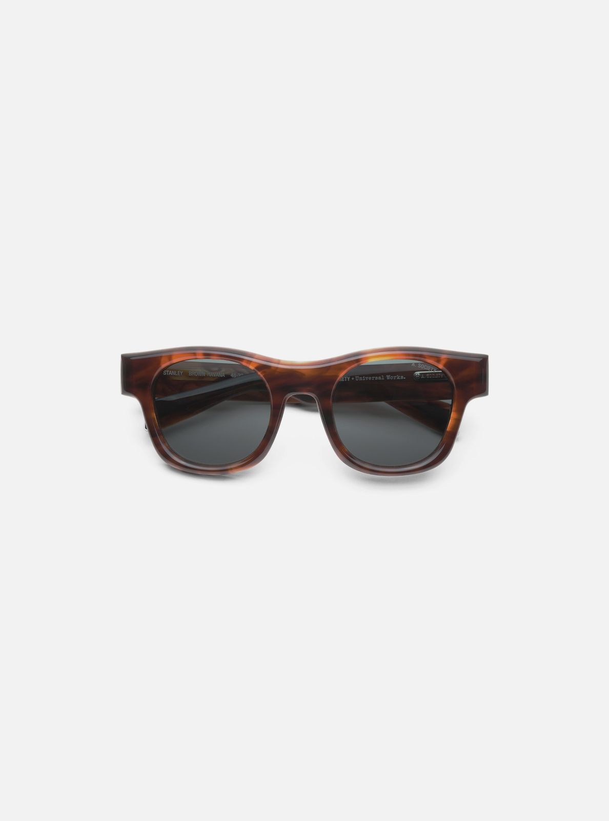 A. SOCIETY x Universal Works Brown Stanley Sunglasses