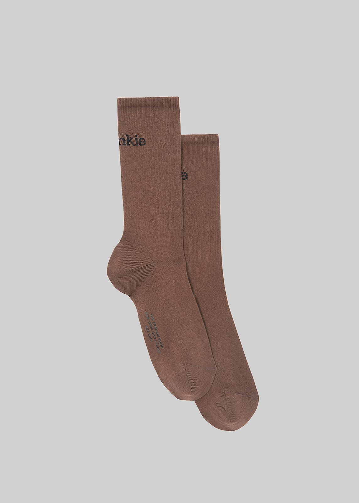 Frankie In English Ribbed Socks - Brown