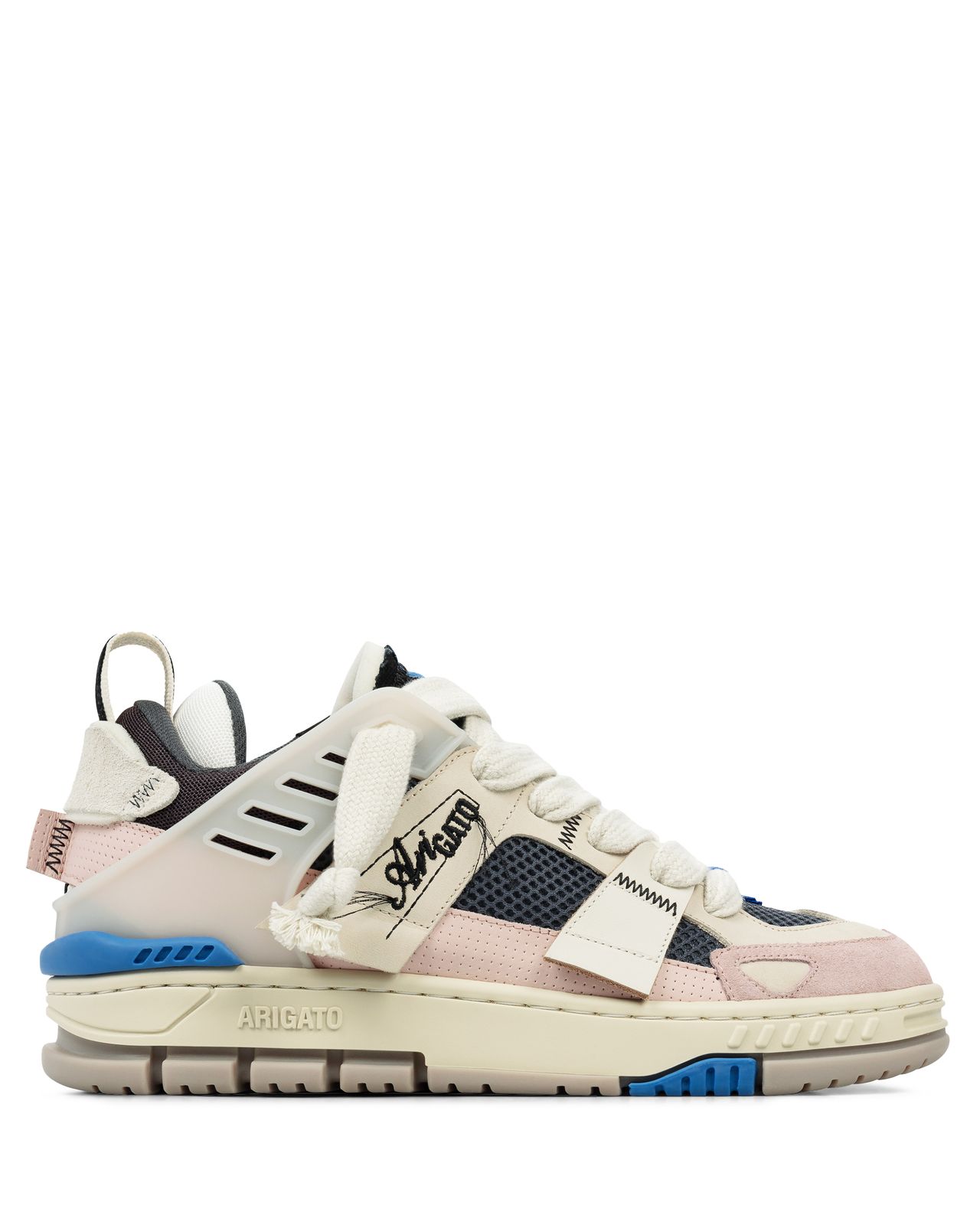 W Area Patchwork Black/Blue Leather/Suede