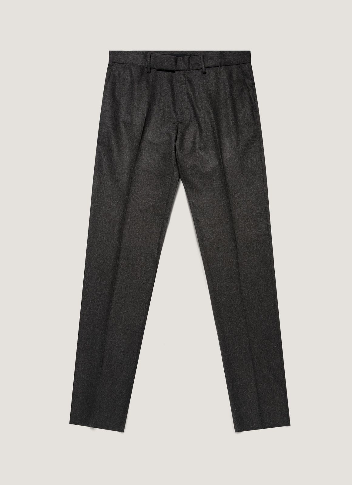 Men's Wool Cashmere Flannel Trouser in Charcoal Melange