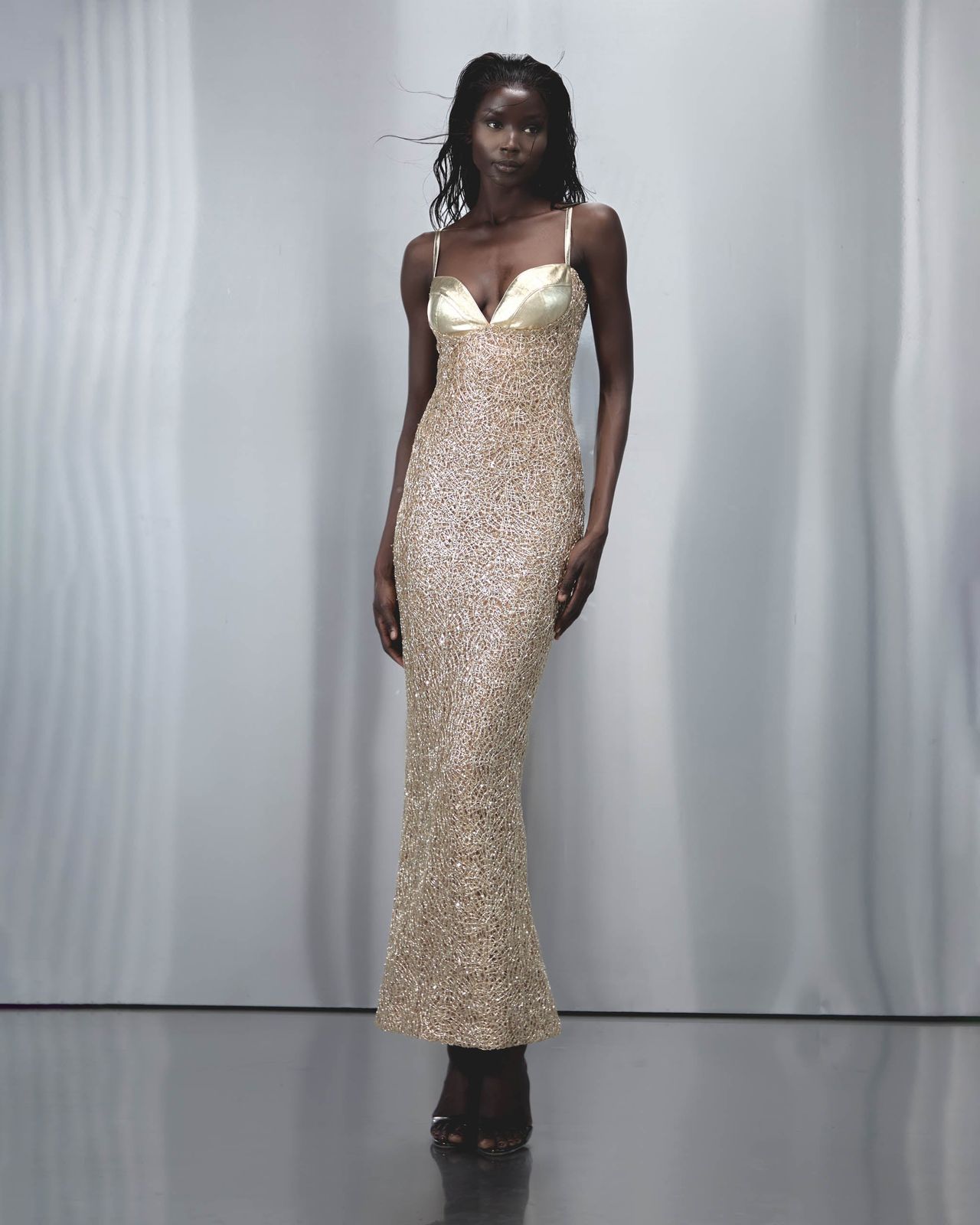 Sira Maxi Dress in Gold Ready To Ship