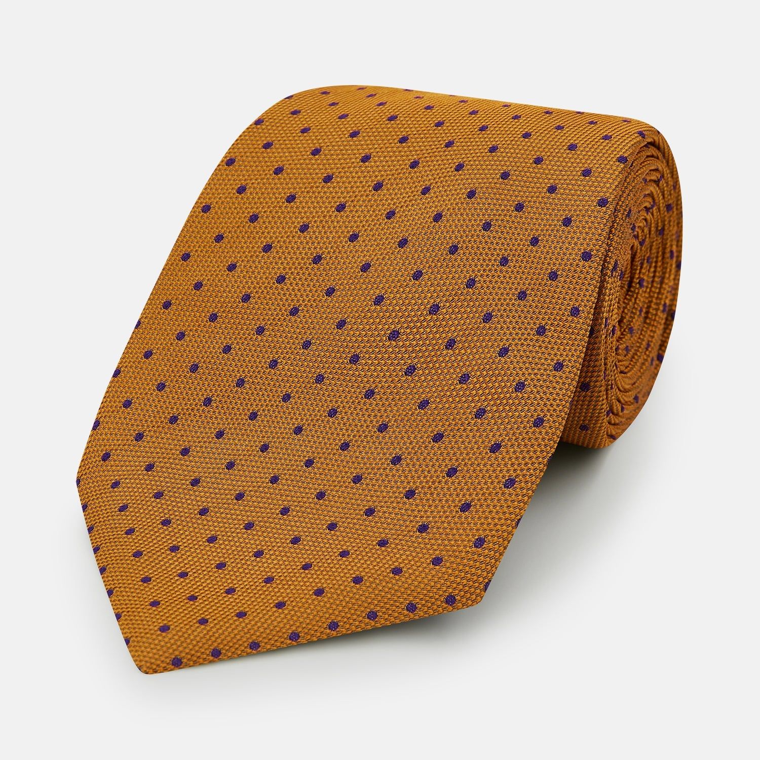Purple and Orange Micro Dot Silk Tie