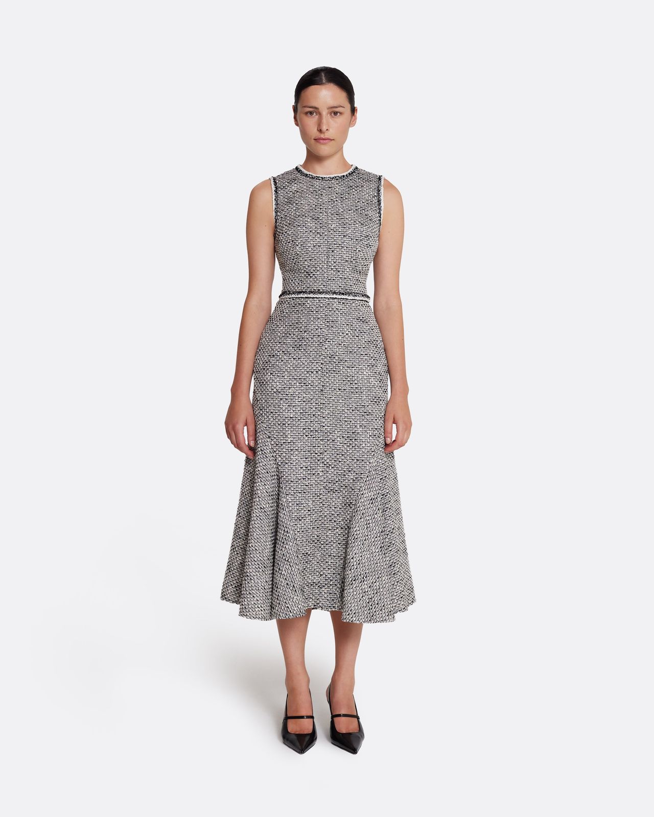 Andrea Midi Dress in Greyscale