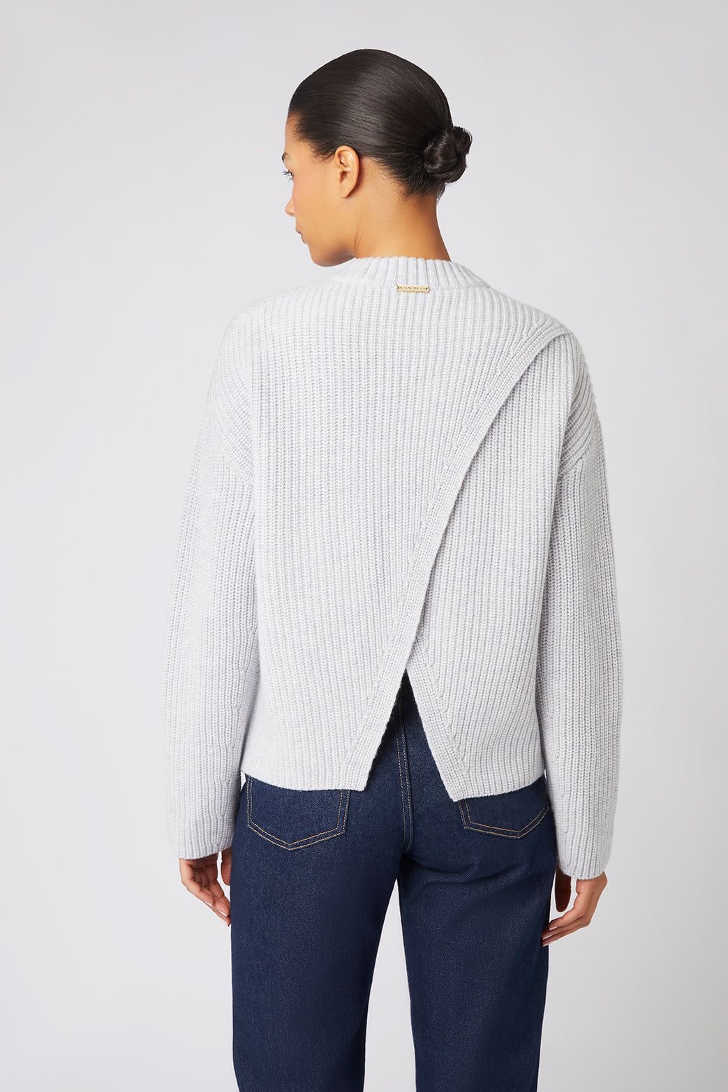 Grey St Anton Open Back Crew Neck Jumper