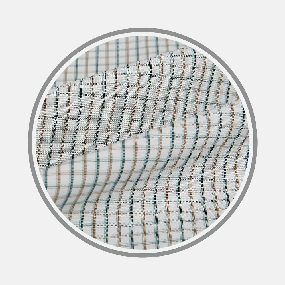 Green/Brown Tattersall Check Fabric