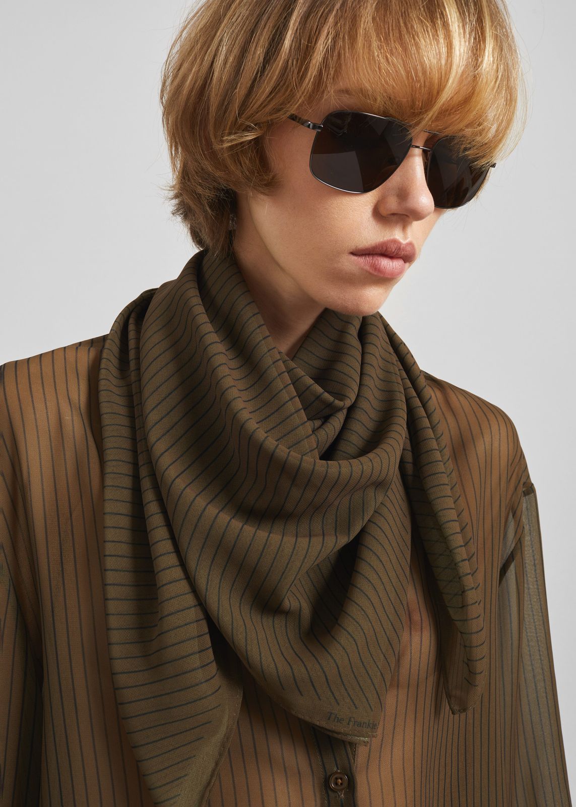 Marais Striped Scarf - Olive/Black