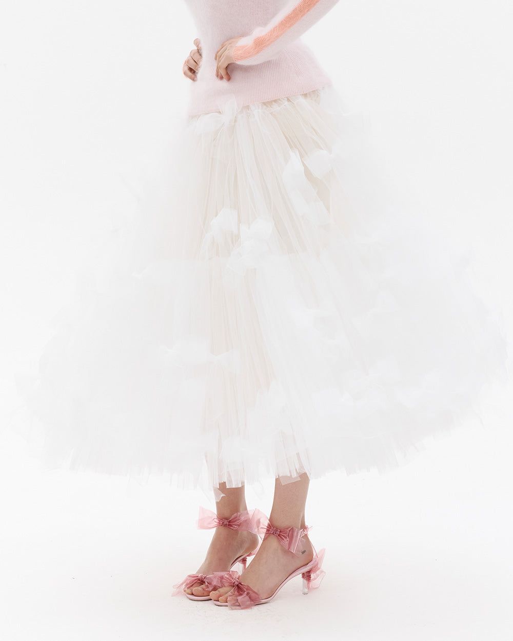 TULLE BOW TUTU MIDI SKIRT