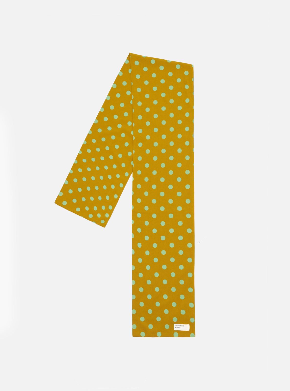 Mustard Bold Dot Print Rayon Evening Scarf