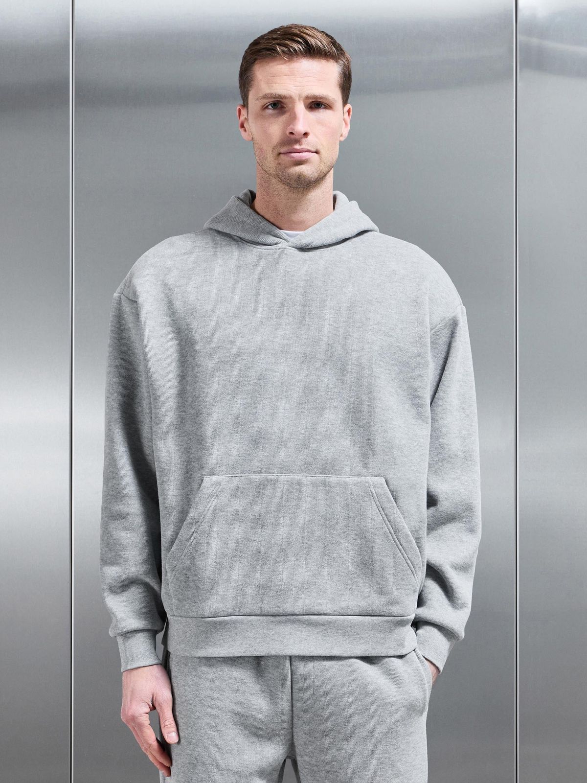 Oversized Hoodie in Marl Grey