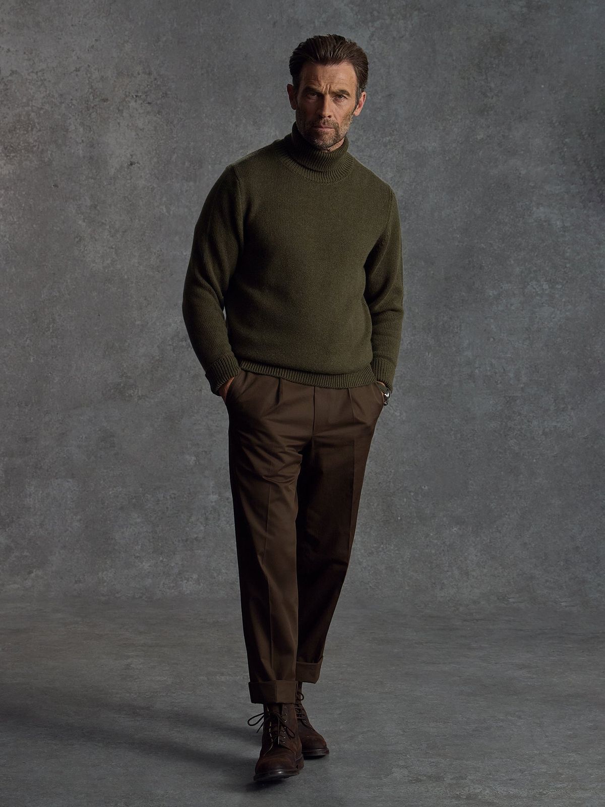 The Cashmere Submariner Rollneck - Green