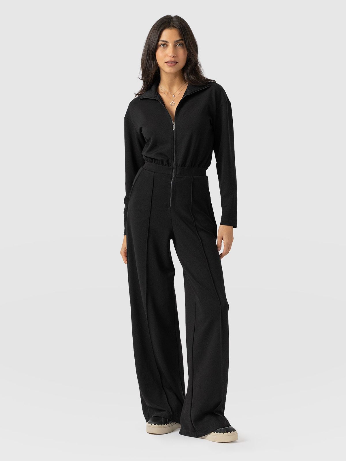 Keller Long Sleeve Jumpsuit - Black