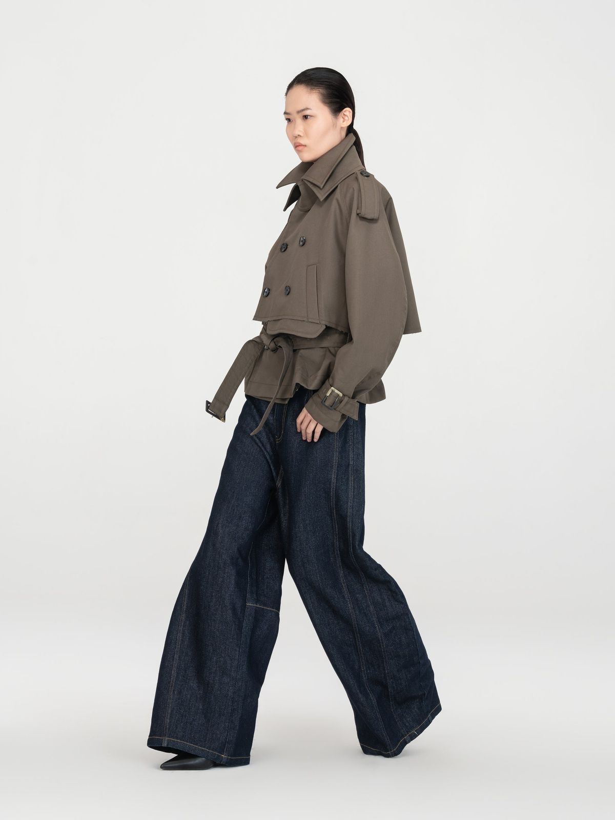 NAVY GLITTER DENIM PANTS