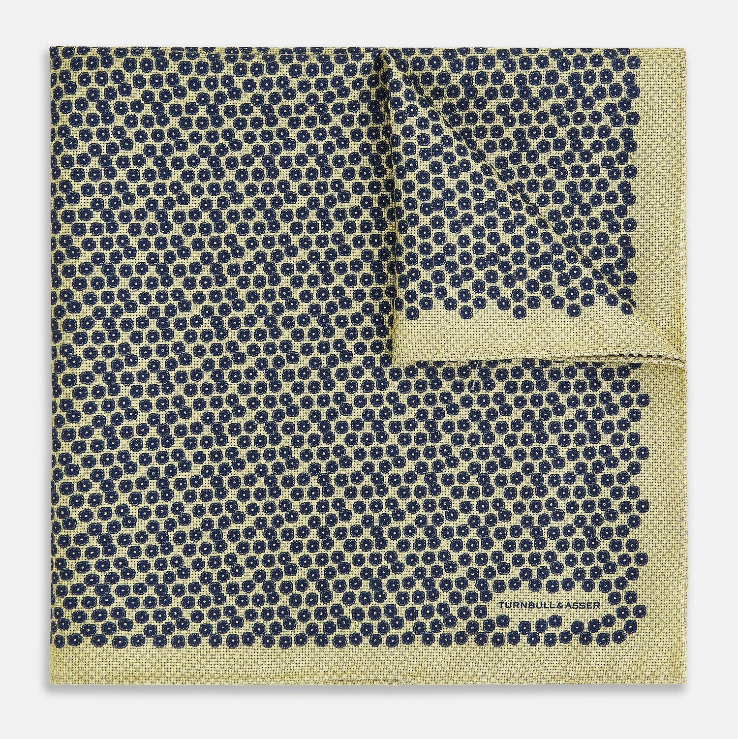 Floral Yellow Pocket Square in Silk