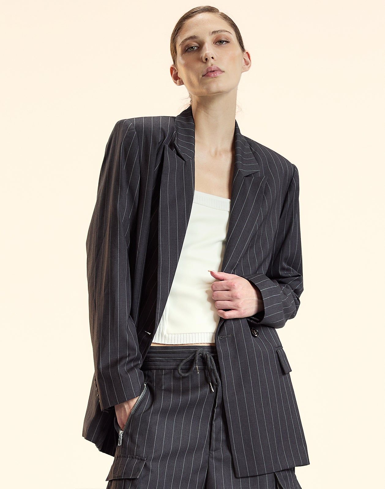 Pinstripe Blazer