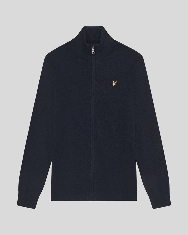 Lambswool Blend Zip Cardigan