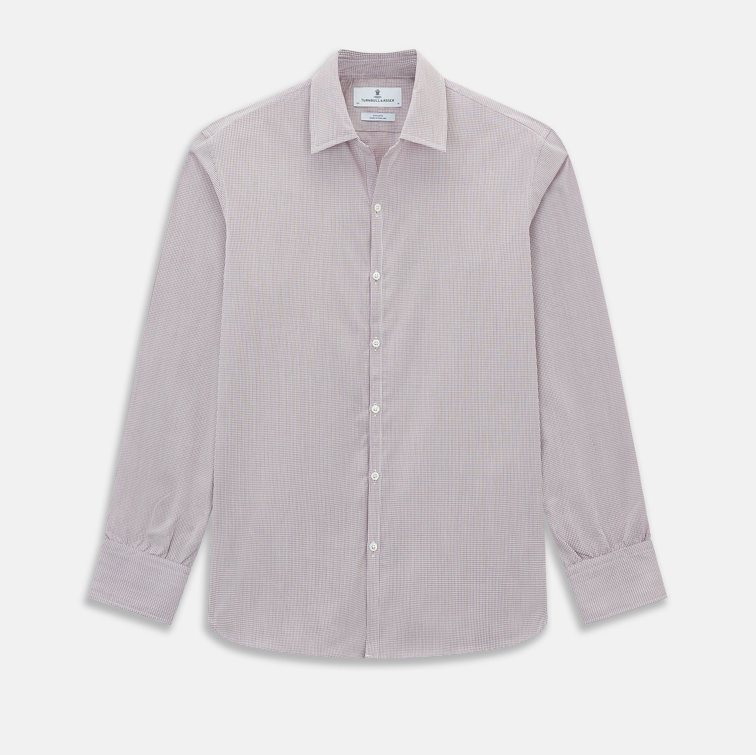 Burgundy Micro-Tattersall Check Windsor Shirt