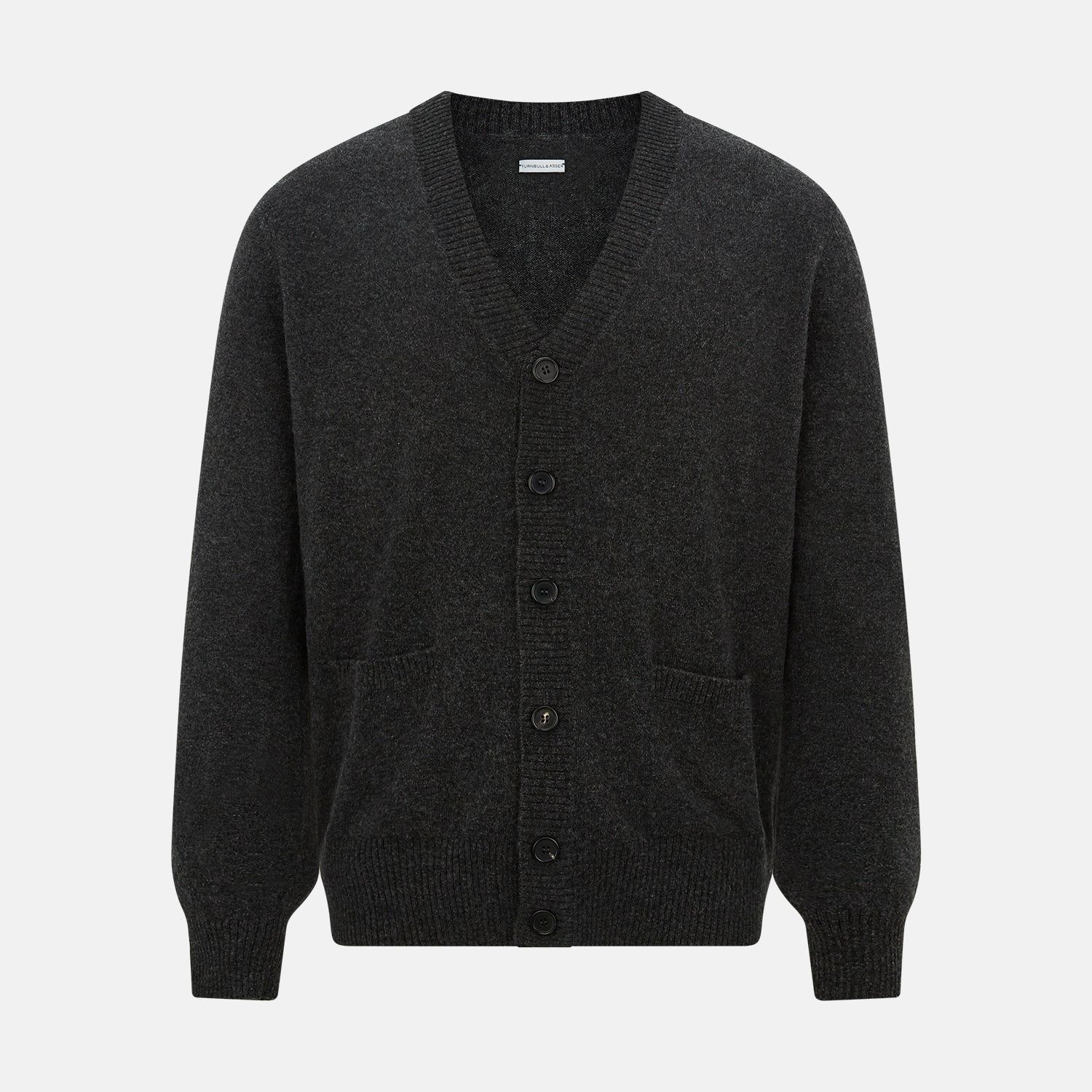Dark Grey Melange Cashmere Cardigan