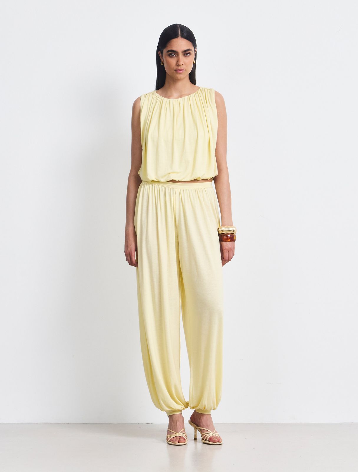 Ina Harem Trouser Jersey In Lemon