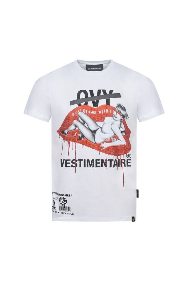 Ovy Vestimentaire Lips & Chains White Tee