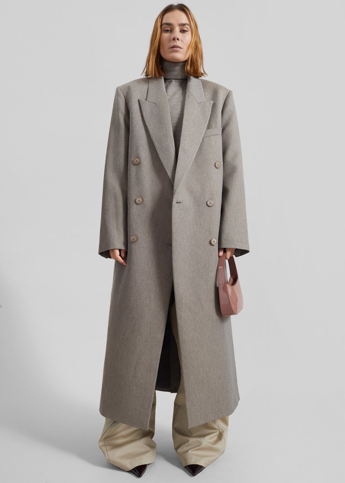 Jane Long Coat - Taupe Melange