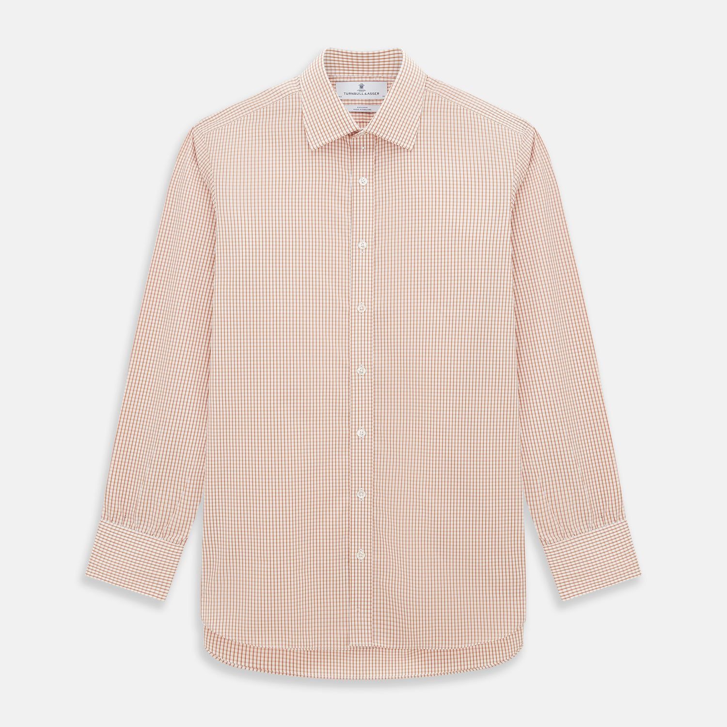 Orange Micro Shadow Check Mayfair Shirt