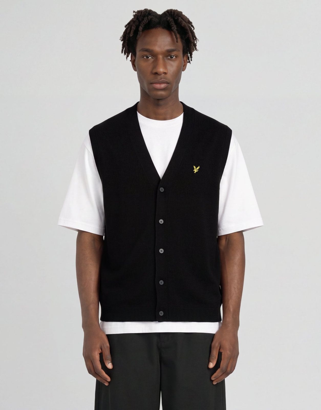 Cotton Merino Button Through Vest
