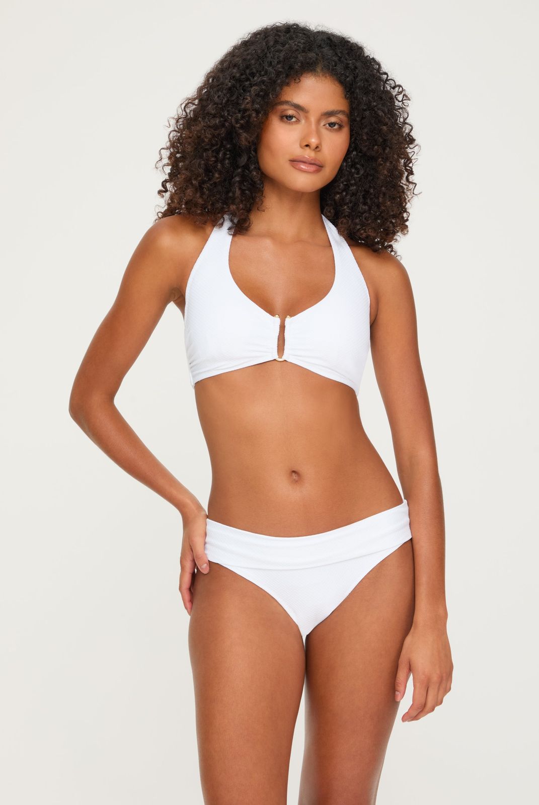 White U-Bar Halterneck Bikini