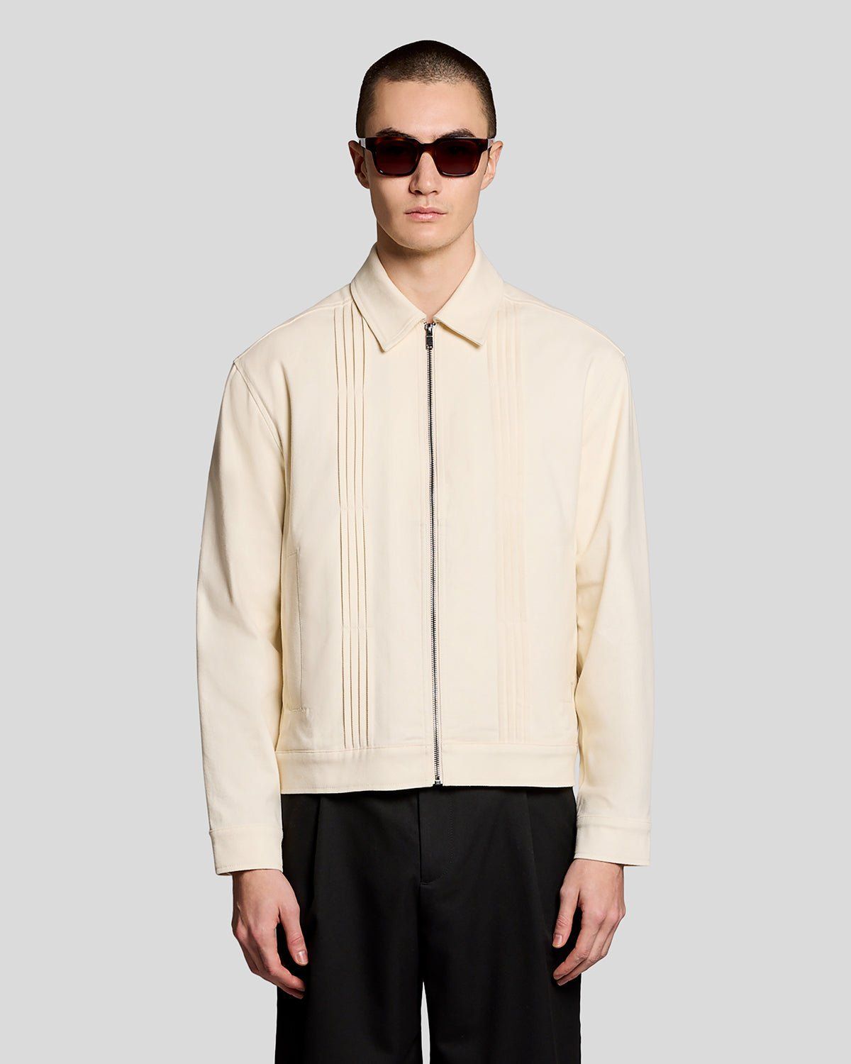 Pintuck Zip-Through Jacket