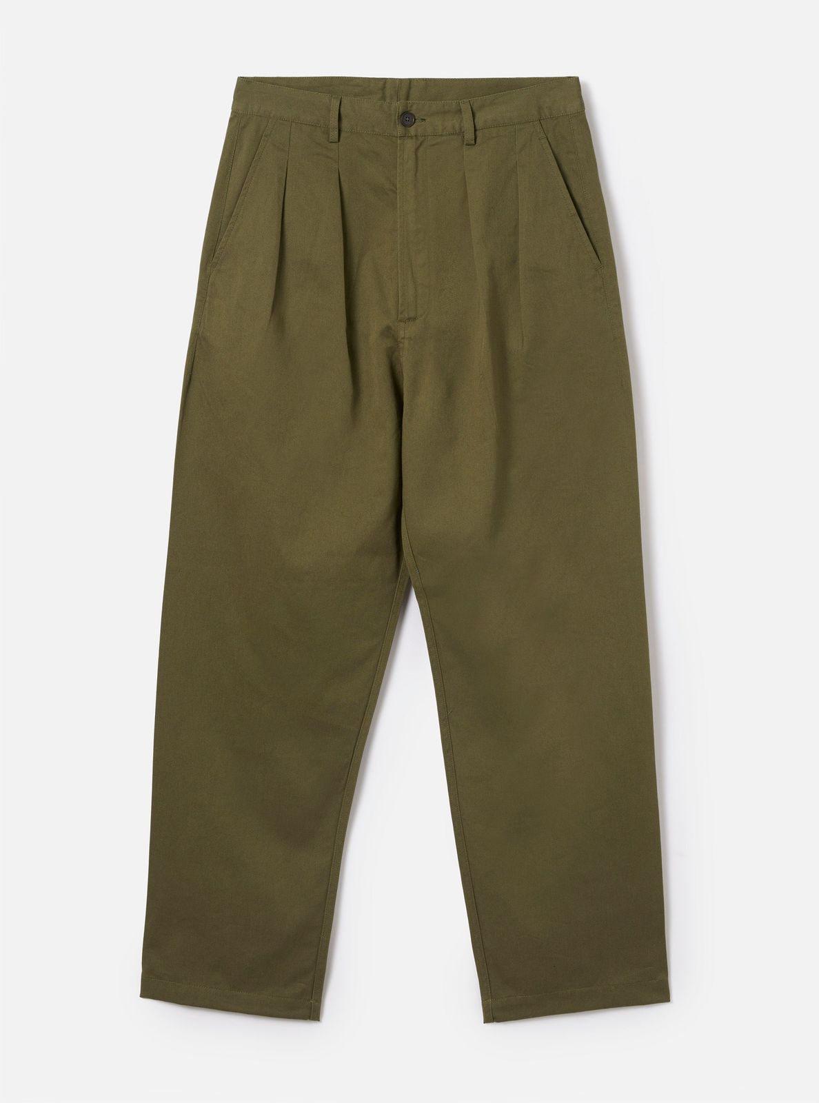 Light Olive Twill Double Pleat Pant