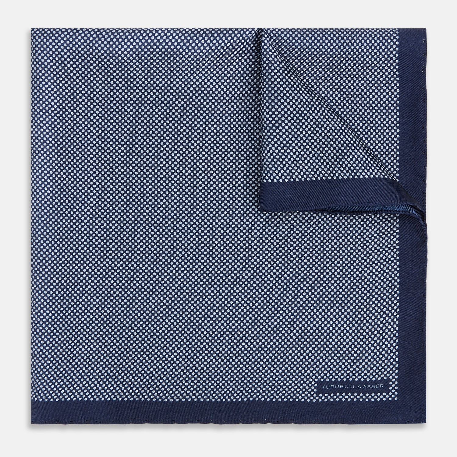 Polka dot Denim Pocket Square in Silk