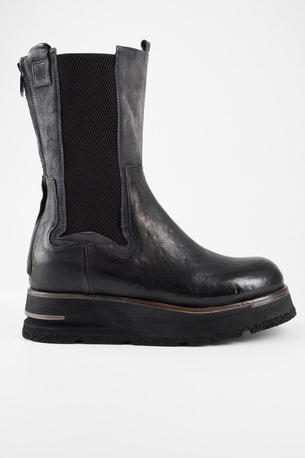 HARLEY black & grey suede high chelsea boots.