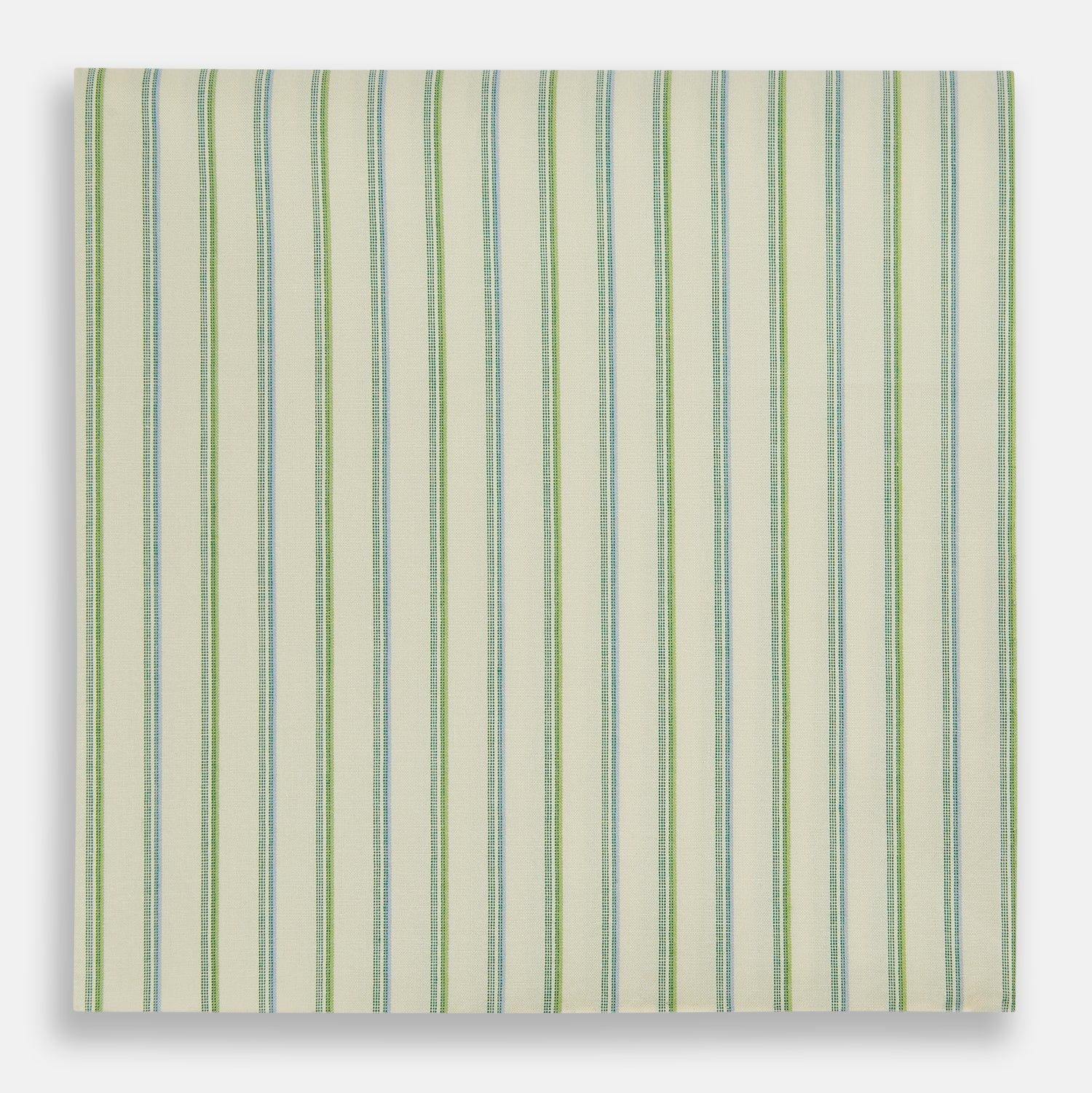 Hand Rolled Green Double Stripe Handkerchief