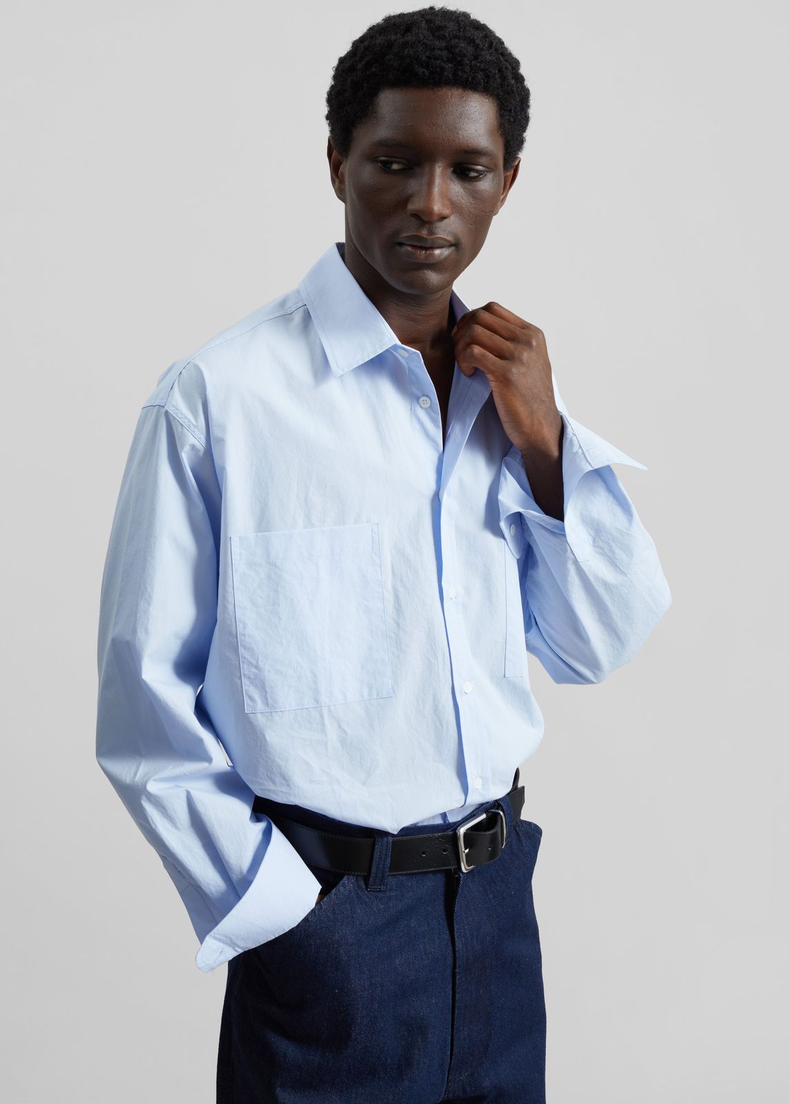 Gus Oversized Shirt - Sky