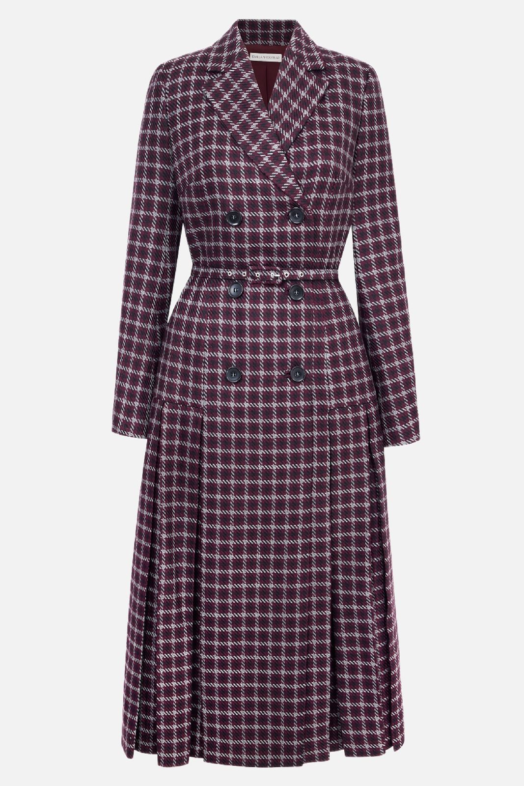 Chaney Dress In Red & Black Shetland Houndstooth