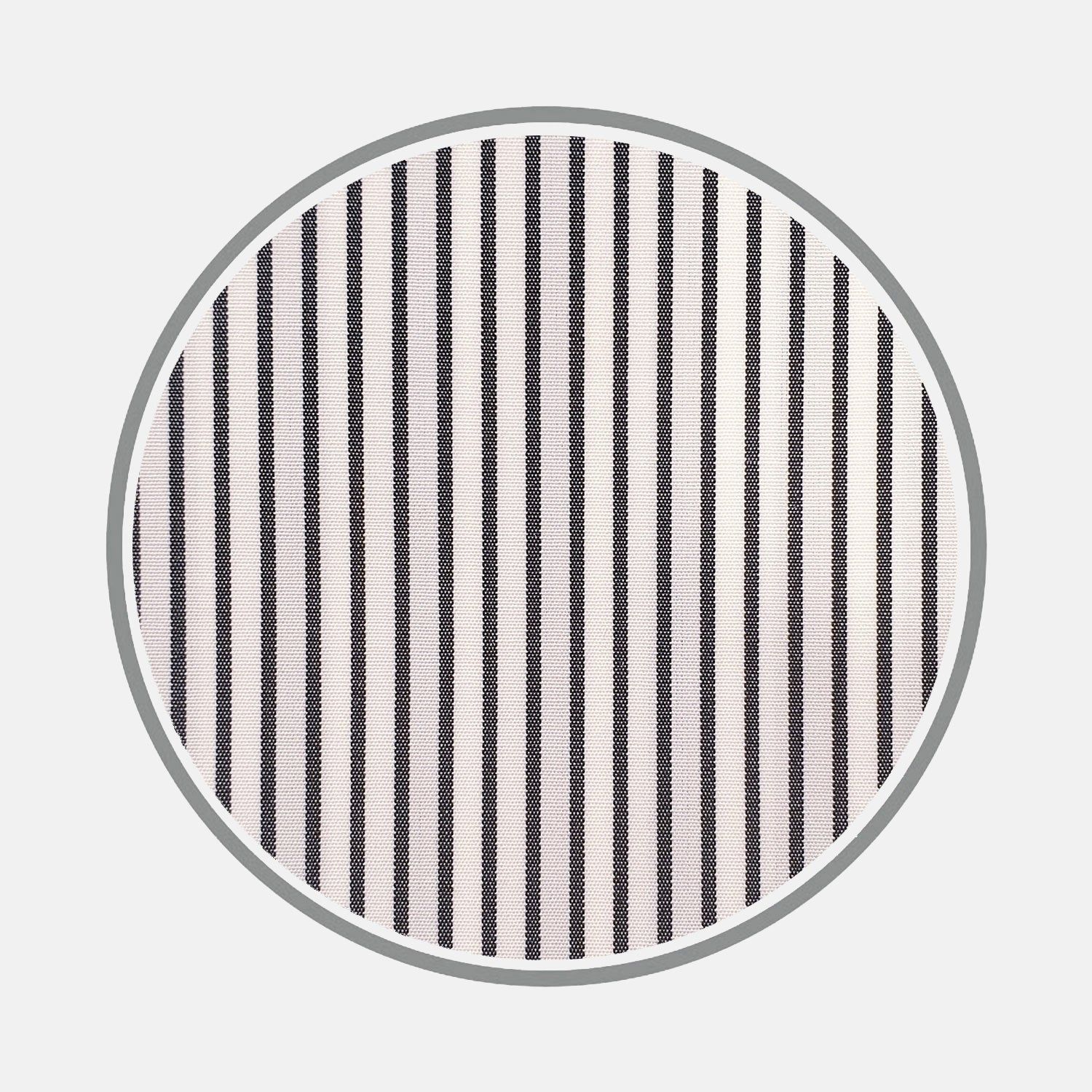 Black Half Bengal Stripe Cotton Fabric