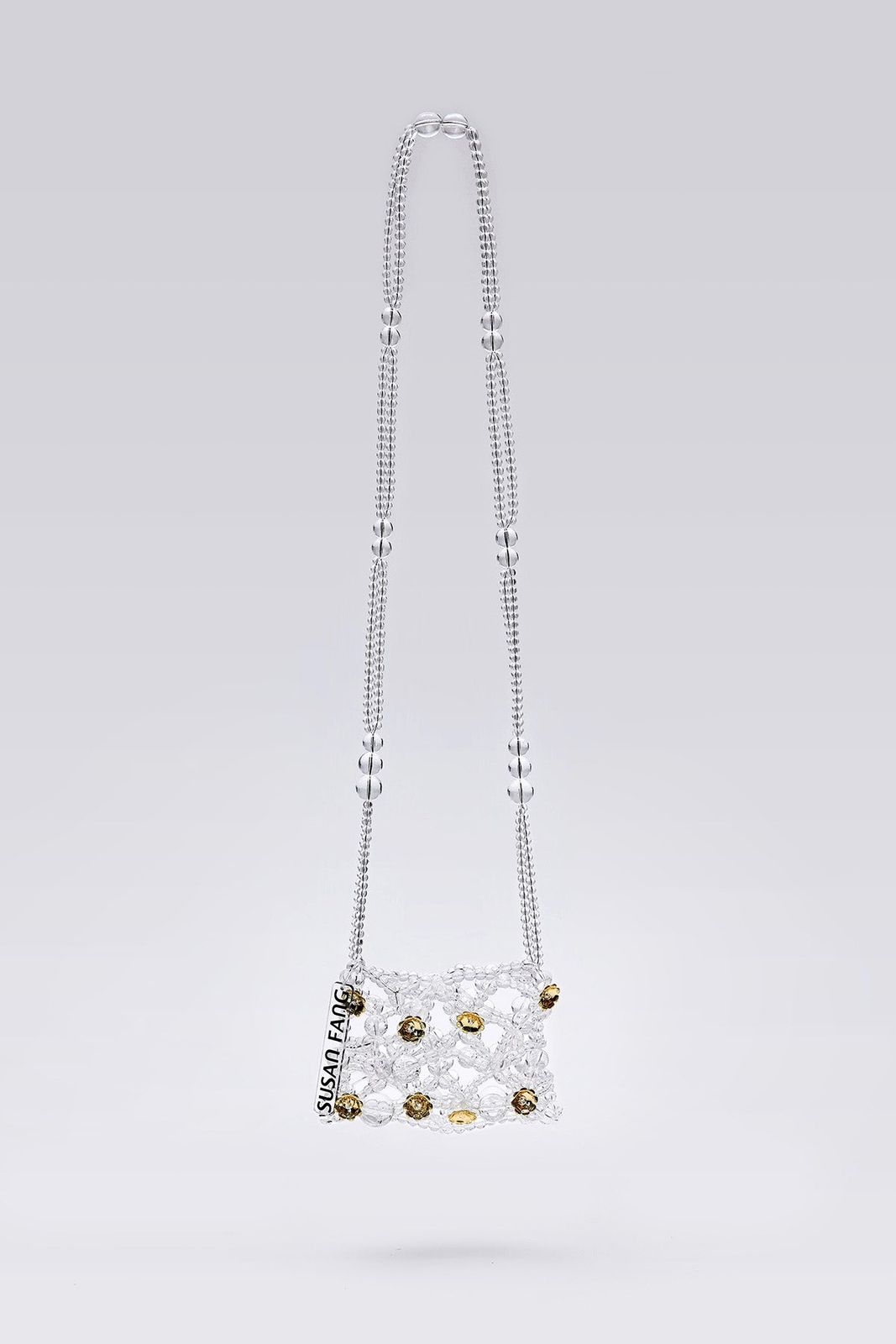 Bubble Net Mini Shoulder Bag with Golden Fortune Flowers