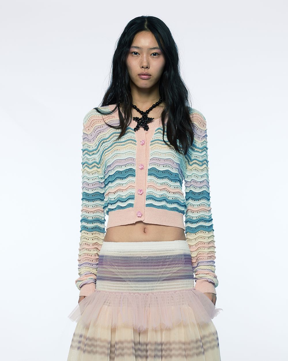 PASTEL WAVE KNIT CARDIGAN