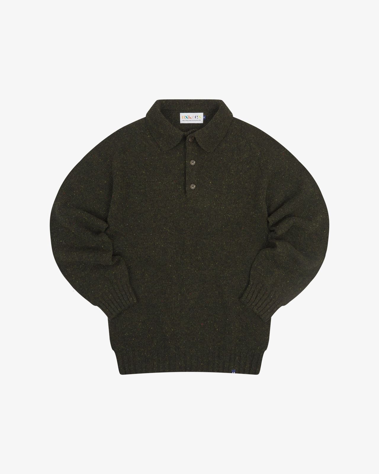 7041 Islay collared jumper - speckled kelp