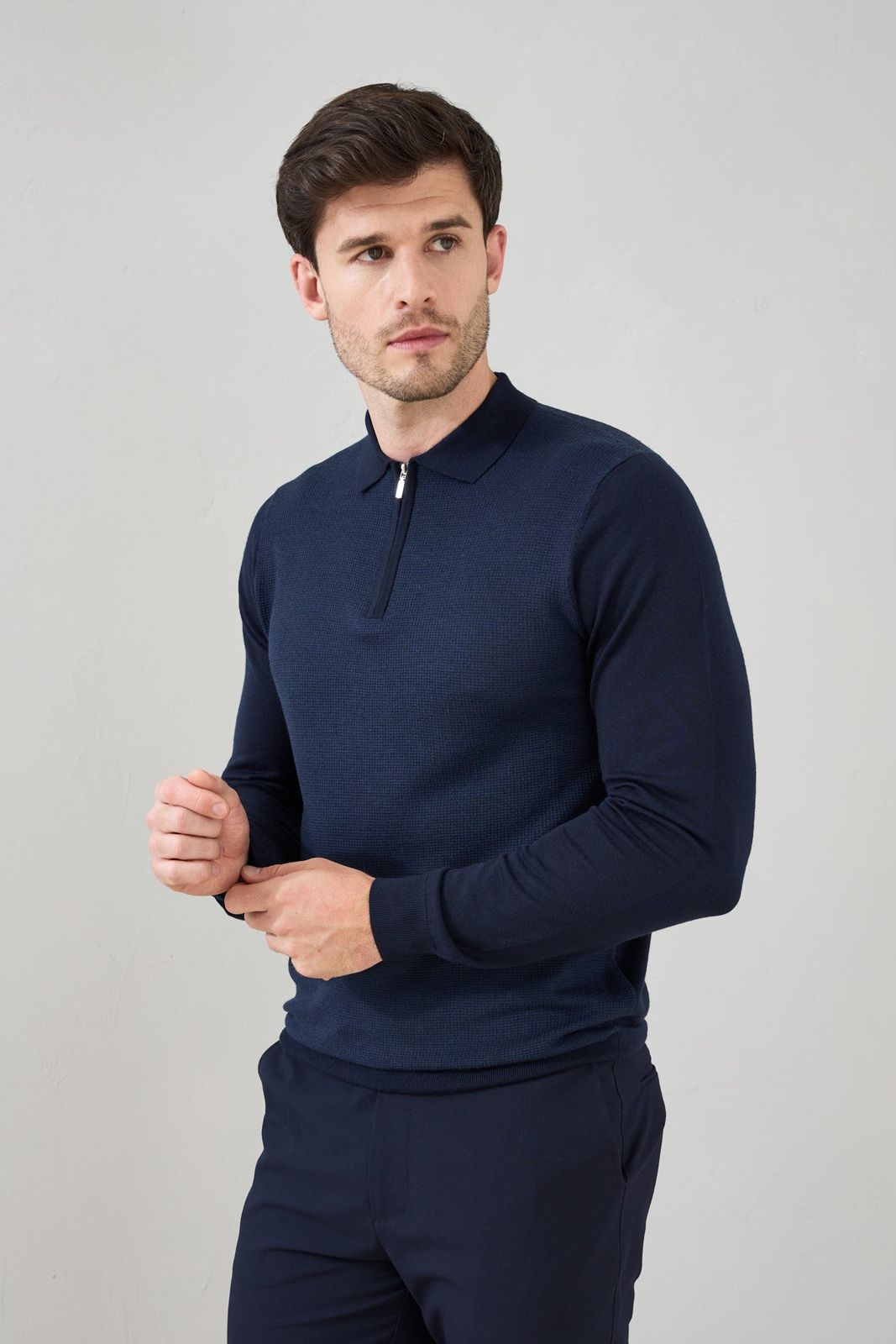 Micro Stitch 'Pazzano' Polo in Blue