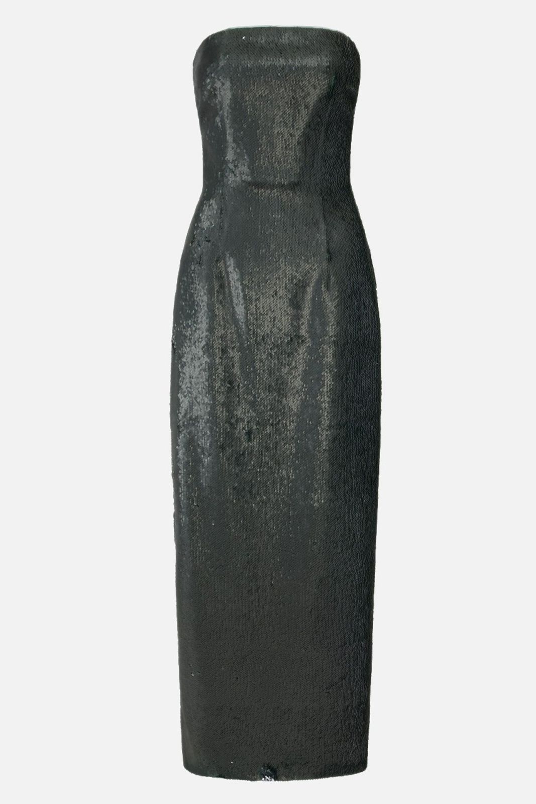 Laelia Dress In Dark Green Satin Sequin