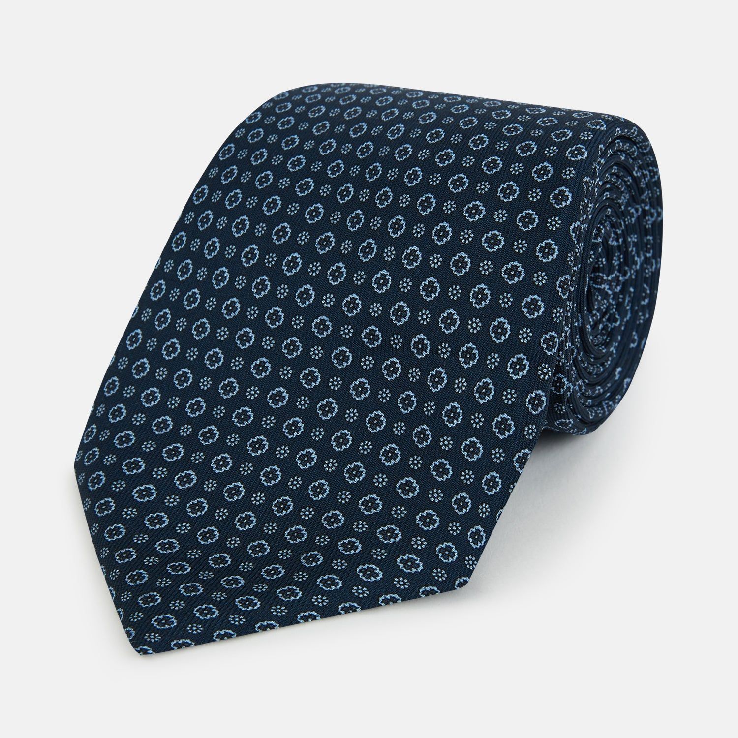Navy Floral Silk Tie