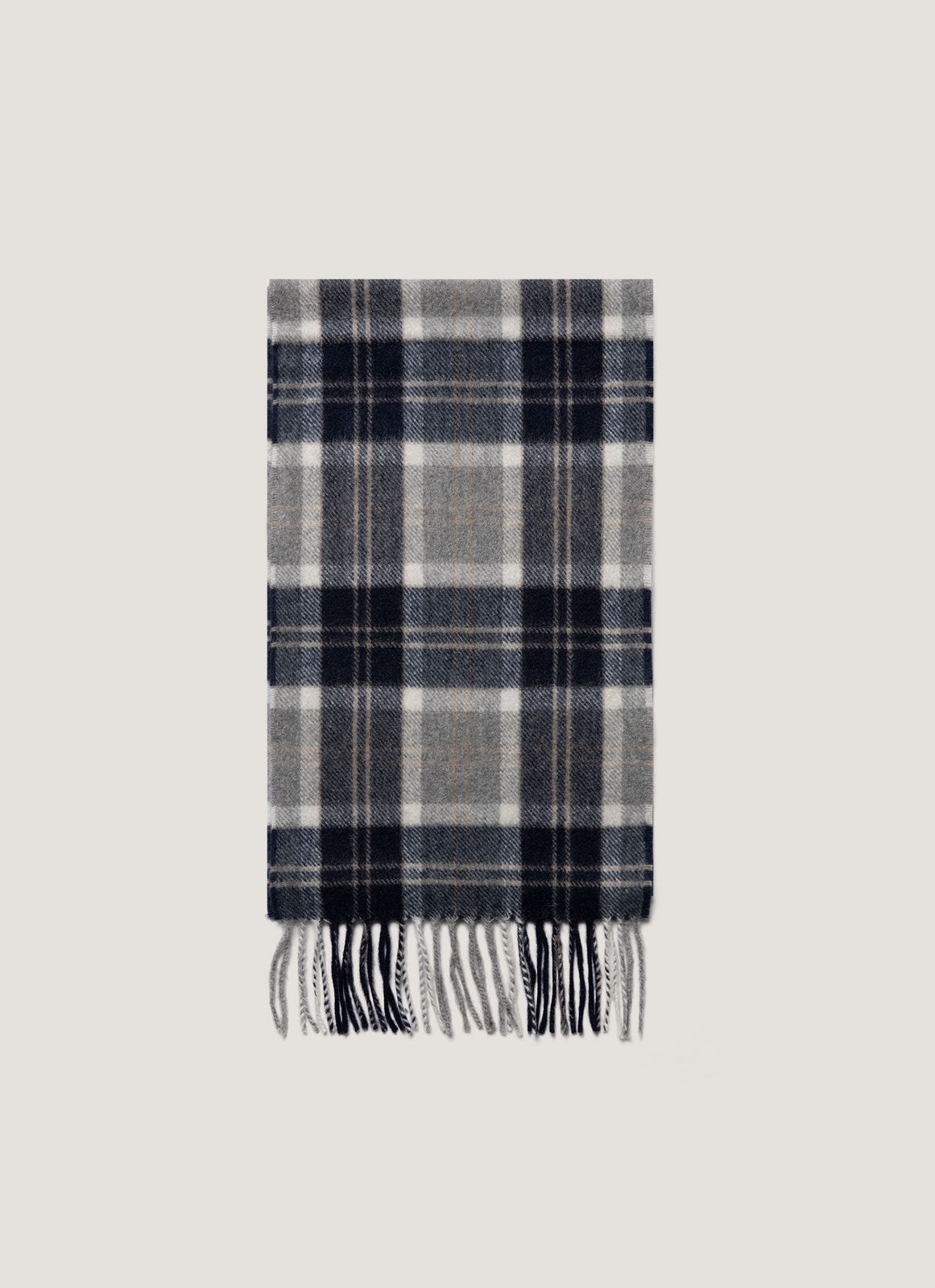 Cashmere Scarf in Navy Check
