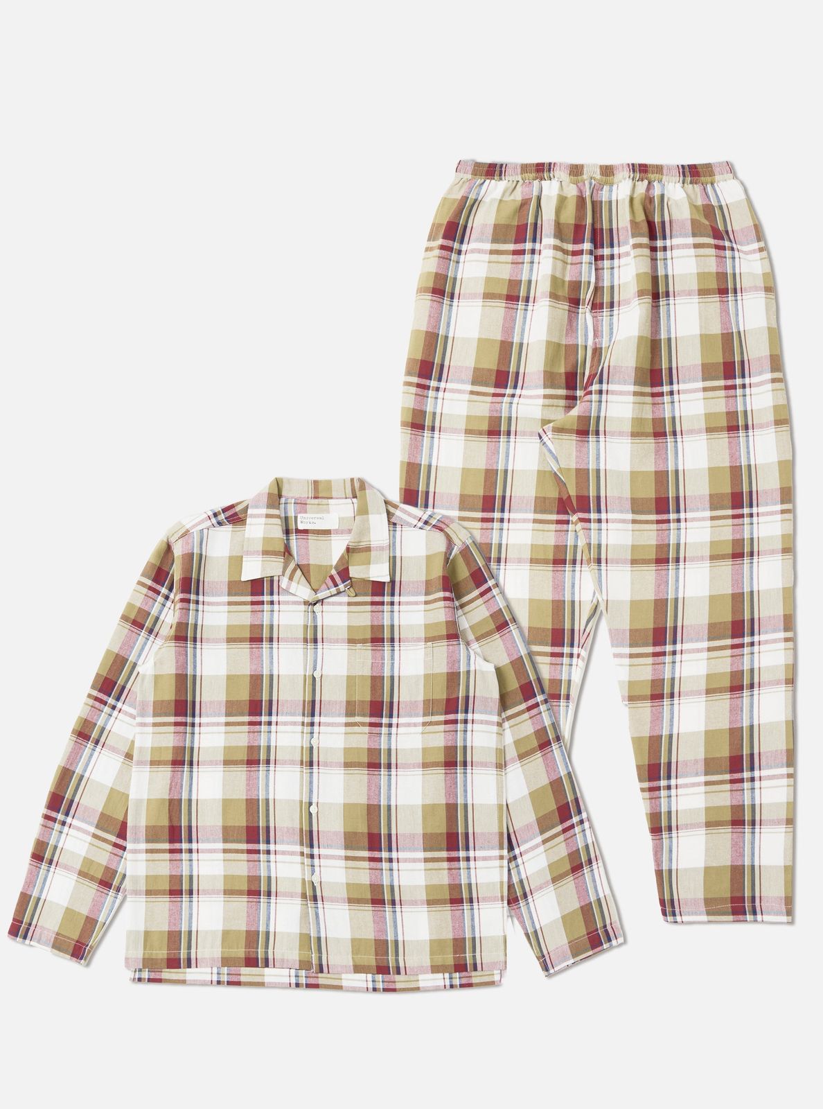Red/Brown Kip Check Long Pyjama Set