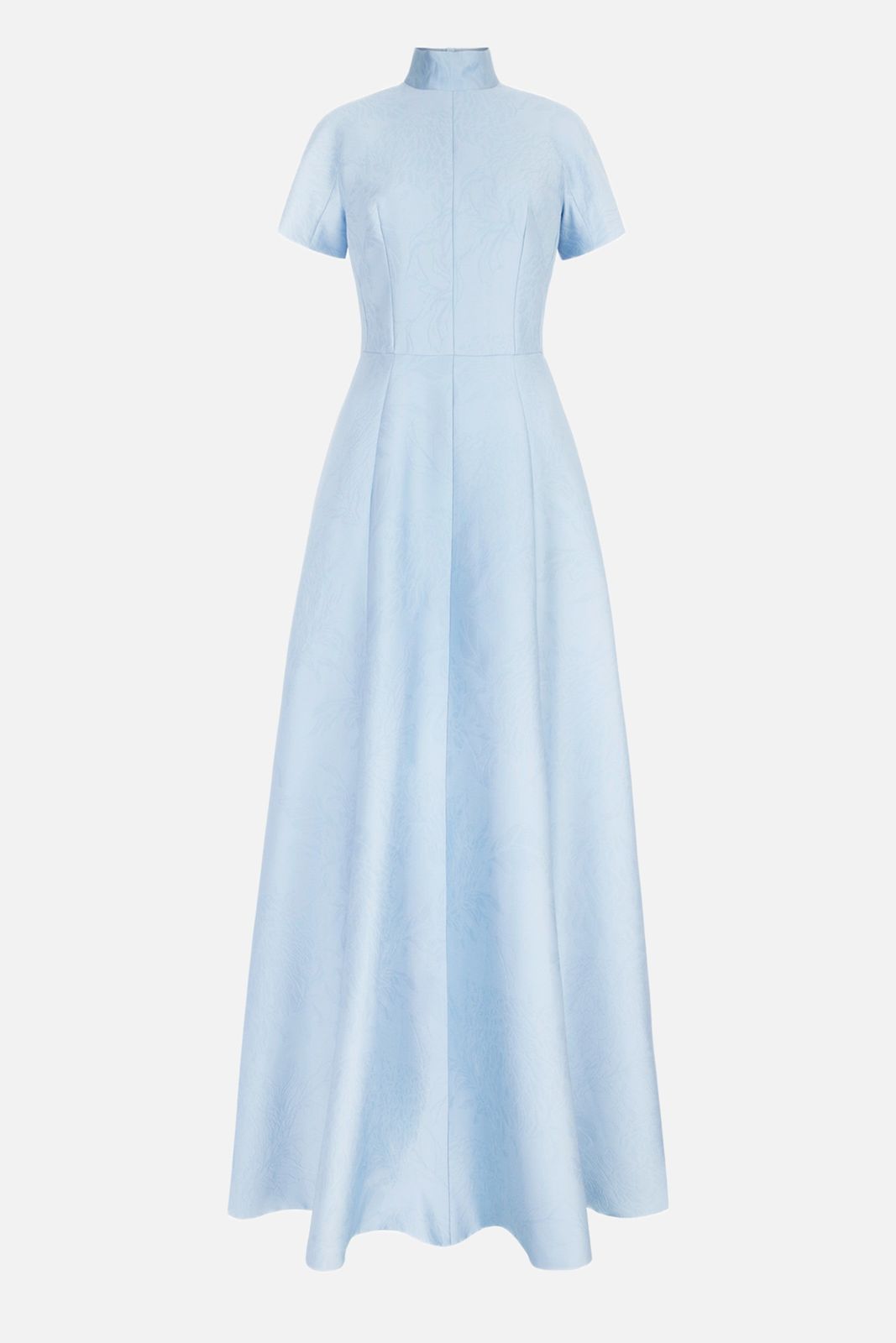 Malinda Dress in Icy Blue Embossed Cloque