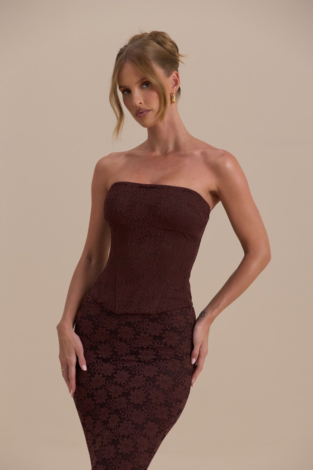 LACIE CORSET TOP | CHOCOLATE LACE