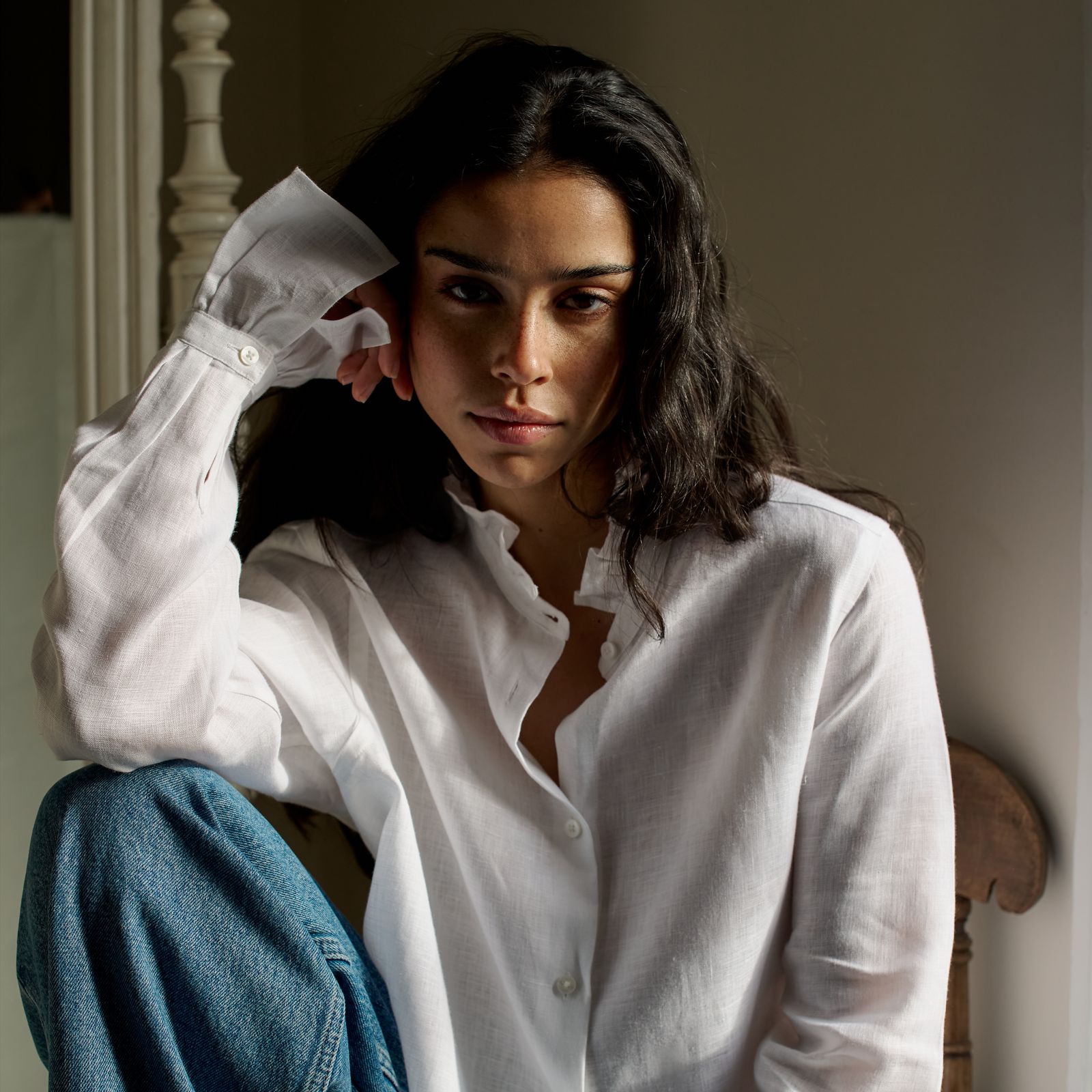 Kew Blouse: Linen, White