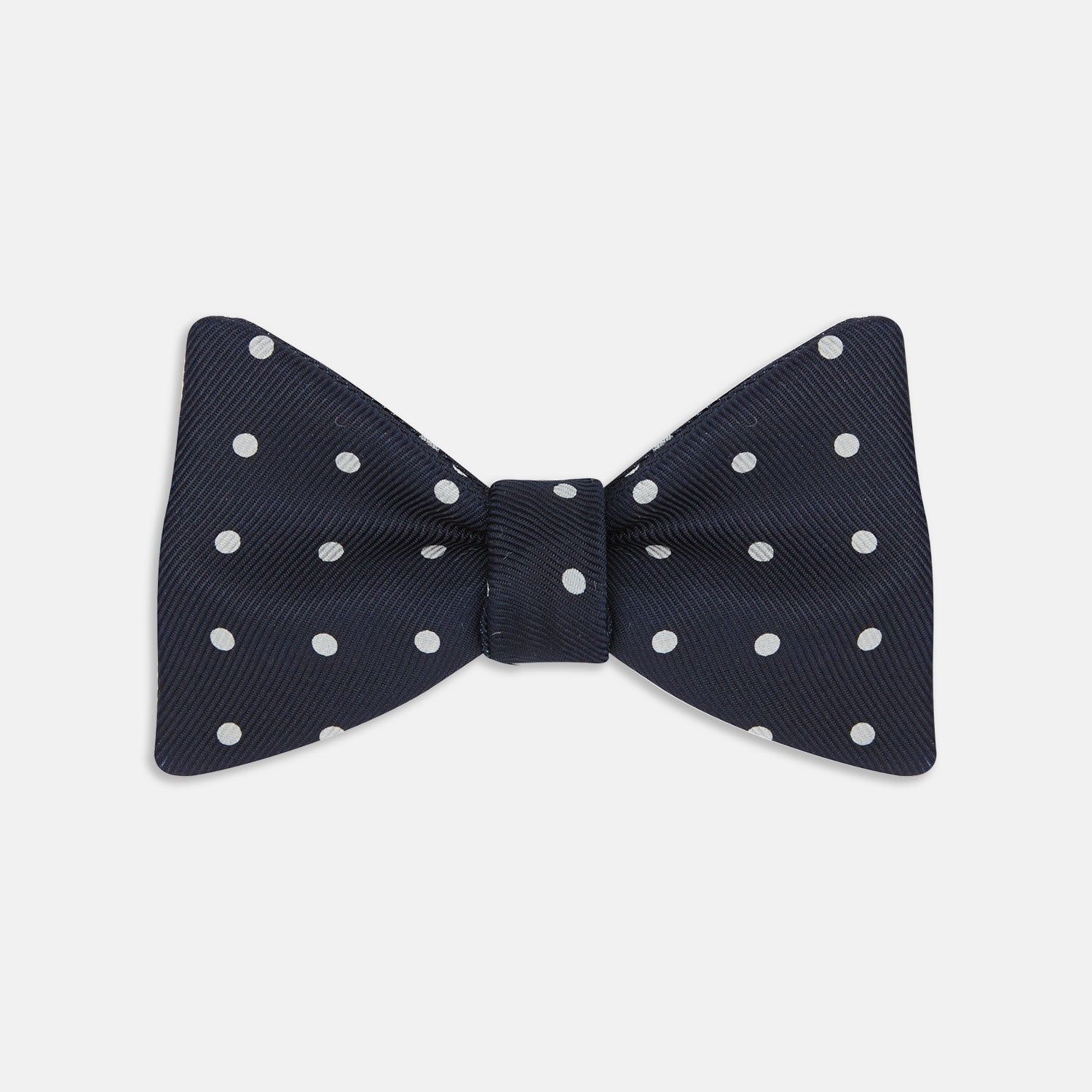 Winston Navy and White Spot Silk Bow Tie